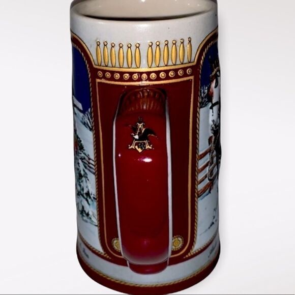 BUDWEISER® 1989 Stein “Hitch on a Winter's Evening”Holiday Beer Mug-Collectible - Picture 5 of 6